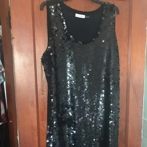 Black large sequin dress